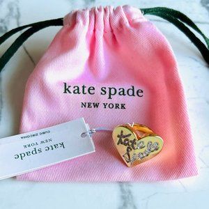 KATE SPADE HERITAGE Heart Pave Script  Ring Gold ( Size 5 )